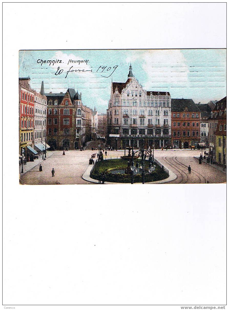 CHEMNITZ   NEUMARKT   Circulée  1909 - Chemnitz