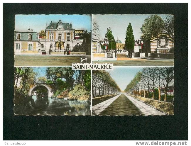 CPSM - Saint Maurice - La Mairie - L' Asile - Ombrage - L' Autoroute (RAYMON ) - Saint Maurice