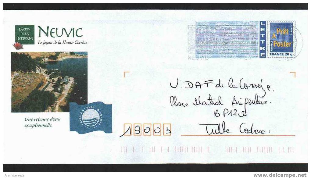 Entier Postal PAP Local Personnalisé Neuvic Le Joyau De La Haute Corrèze L'écrin De LaDordogne Retenue D'eau - Prêts-à-poster: Repiquages /Logo Bleu