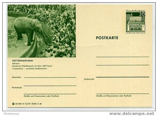 ELEPHANT / ZOO / RUHRZOO / ENTIER POSTAL ALLEMAGNE - Olifanten
