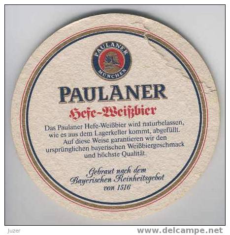 Germany: PAULANER Beer Coaster - Sous-bocks