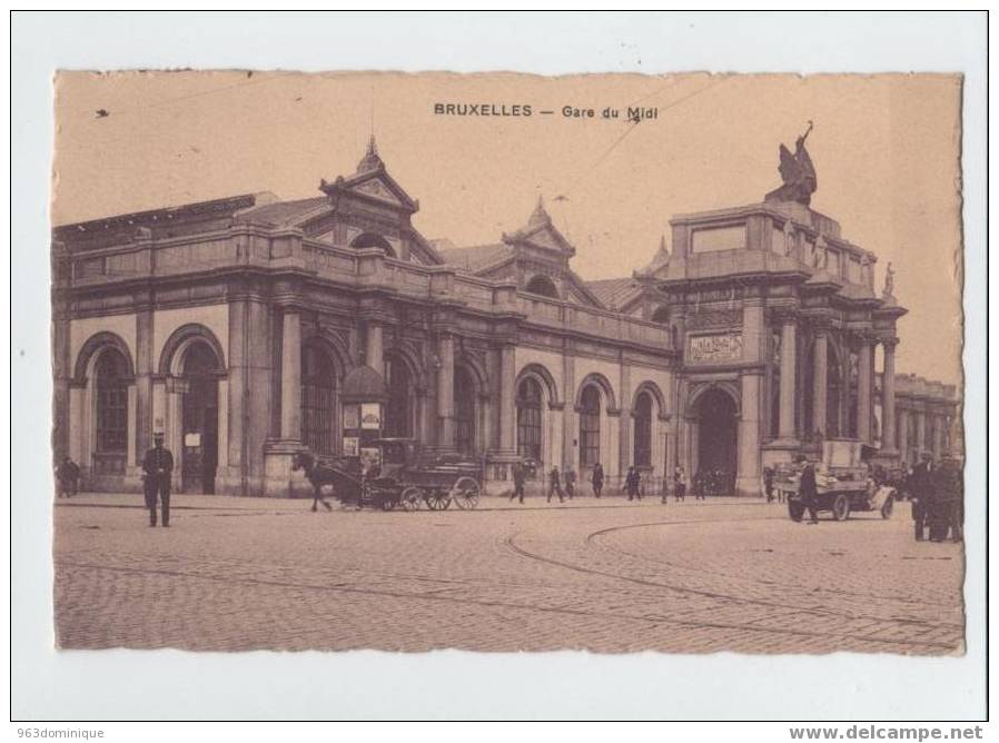 Brussel - Bruxelles Gare Du Midi - Railway Station In Brussels +/- 1900 - Chemins De Fer, Gares