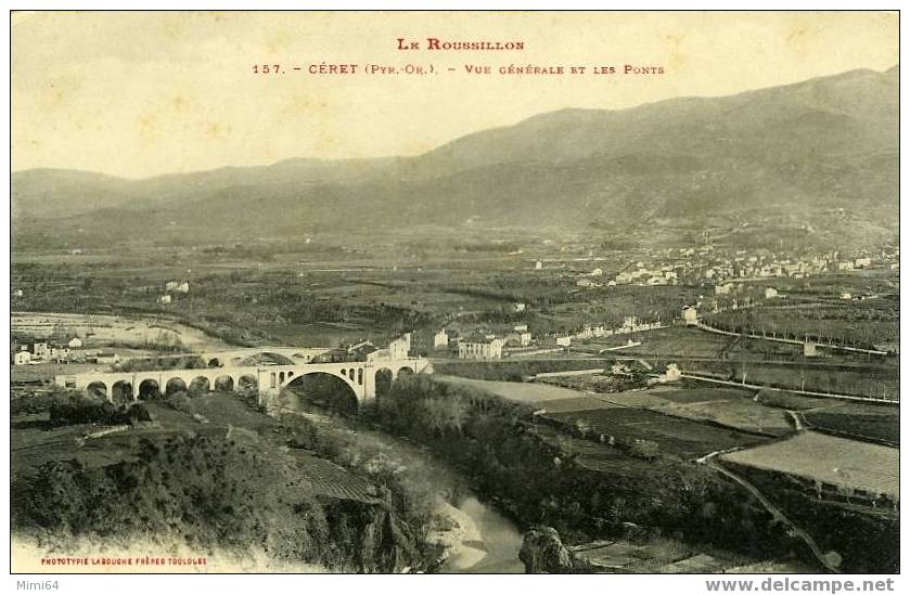 D . 66 .  CERET . VUE GENERALE ET LES PONTS . - Ceret