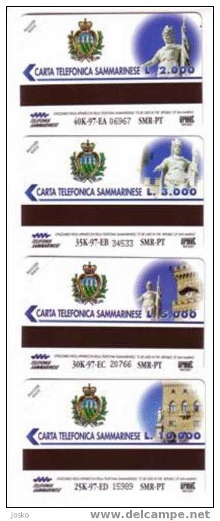 SAN MARINO - Rome Roma Colosseum Big Ben London Egypt Egypte Pyramid La Tour Eiffel Paris Eiffel Tower - MINT RARE CARDS - Saint-Marin