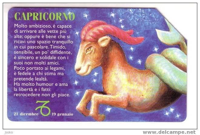 SAN MARINO - Zodiac - Horoscope - Zodiaque - Zodiacs - Zodiaques - Castle - Chateau - RARE Used Card - CAPRICORNO - San Marino
