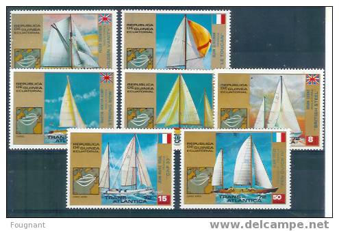 GUINEE EQUATORIALE:1972:N°30+PA 14 NSC.Complet 7 Valeurs.Trans-Atlantica.V OILIERS. - Sailing