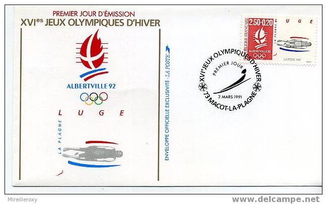 JEUX OLYMPIQUES HIVER / LUGE / MACOT LA PLAGNE 1991 - Hiver