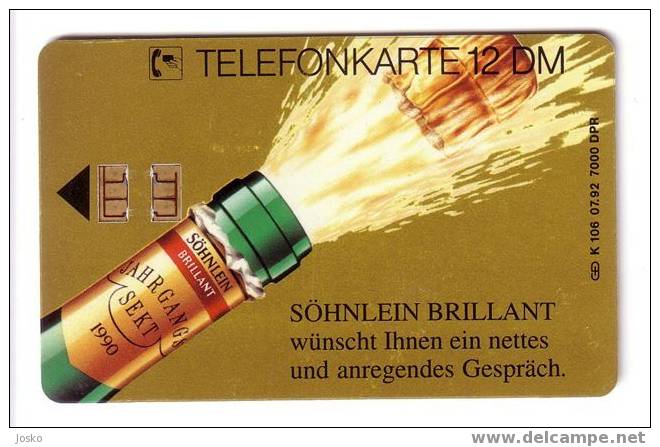 CHAMPAGNE ( Germany Rare Card ) Champán - Champagner - Sekt - Schaumwein - Wine - Vin - Vino - SOHNLEIN BRILLANT 7000 Ex - Lebensmittel