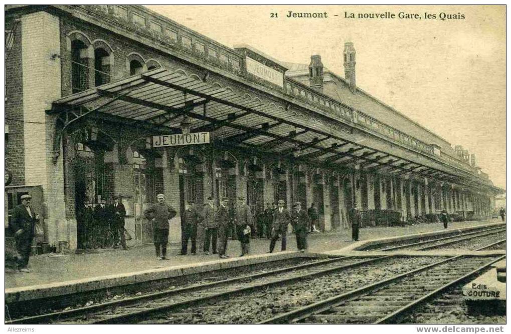 CPA 59 : JEUMONT La Gare Trés Animée  SUPERBE    A VOIR !! - Jeumont