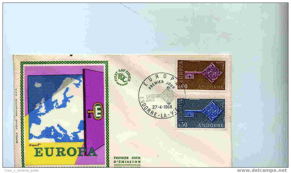 ANDORRE  FIST DAY COVER  ENVELOPPE PREMIER JOUR  EUROPA - FDC