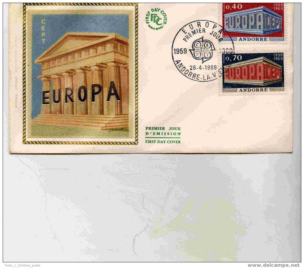 ANDORRE  FIST DAY COVER  ENVELOPPE PREMIER JOUR  EUROPA - FDC