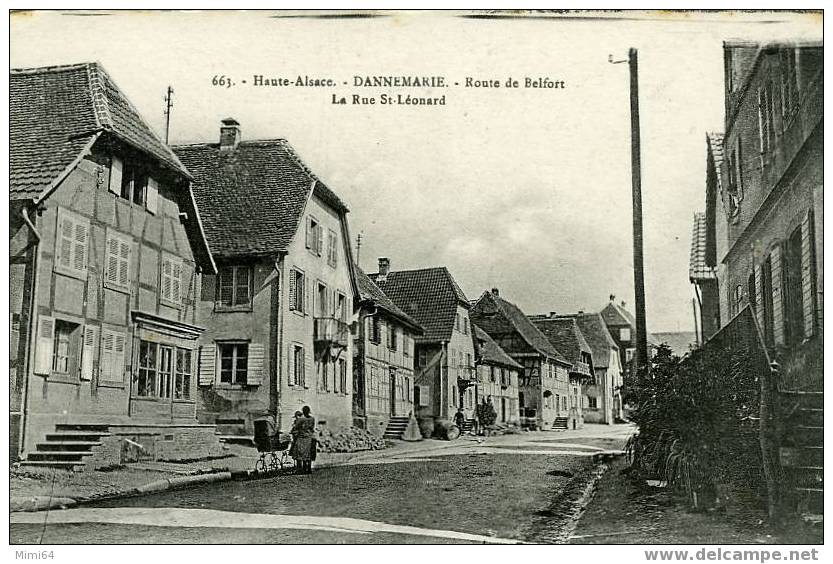 D . 68 .  DANNEMARIE .  ROUTE   DE BLFORT . LA RUE ST- LEONARD . - Dannemarie