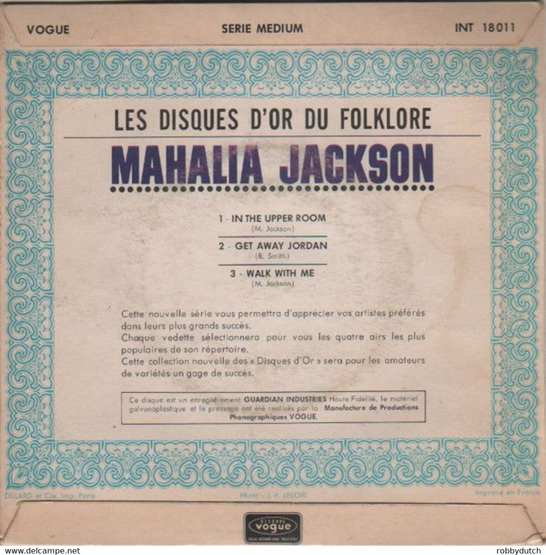 * 7" EP * MAHALIA JACKSON - IN THE UPPER ROOM (1965 Ex!!!) - Religion & Gospel