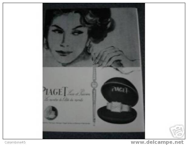 Pub Montres PIAGET 1955 Watch Ad - Other & Unclassified