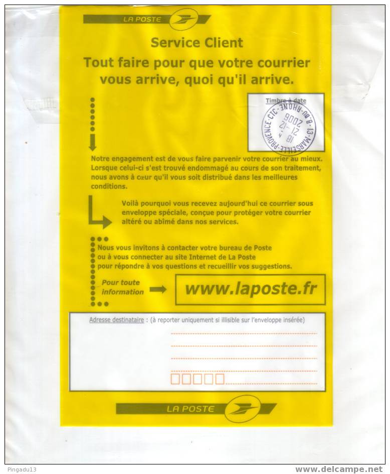 Lamouche Sur Lettre Abimée Cachet Marseille Provence CTC - Unfallpost