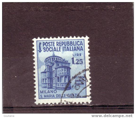 Italia - Repubblica Sociale -  N. 510 Used  (Sassone) 1944-45 Monumenti Distrutti 2^ Emissione - Used