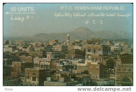 YEMEN 50 U SKYLINE OF TOWN  SANAA  FIRST GPT CARD CODE: 1YEMA - Yémen