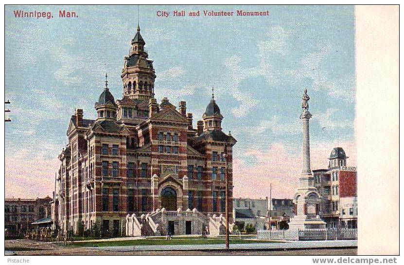 Winnipeg Manitoba Hôtel De Ville City Hall Monument - Vers 1908 - Winnipeg
