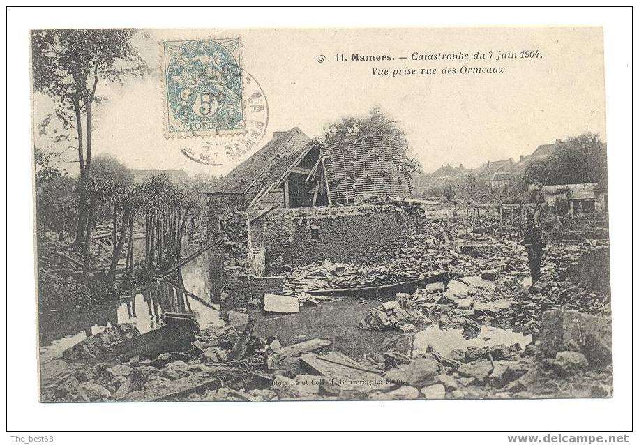 11 -     Mamers -  Catastrophe Du 7 Juin 1904  - Vue Prise Rue Des Ormeaux - Mamers