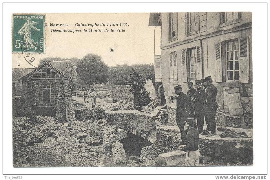 15 -     Mamers -  Catastrophe Du 7 Juin 1904  -  Décombres Près Le Moulin De La Ville - Mamers