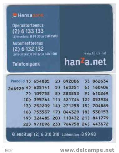 Estonia: Internet Banking Card From Hansabank (3) - Credit Cards (Exp. Date Min. 10 Years)