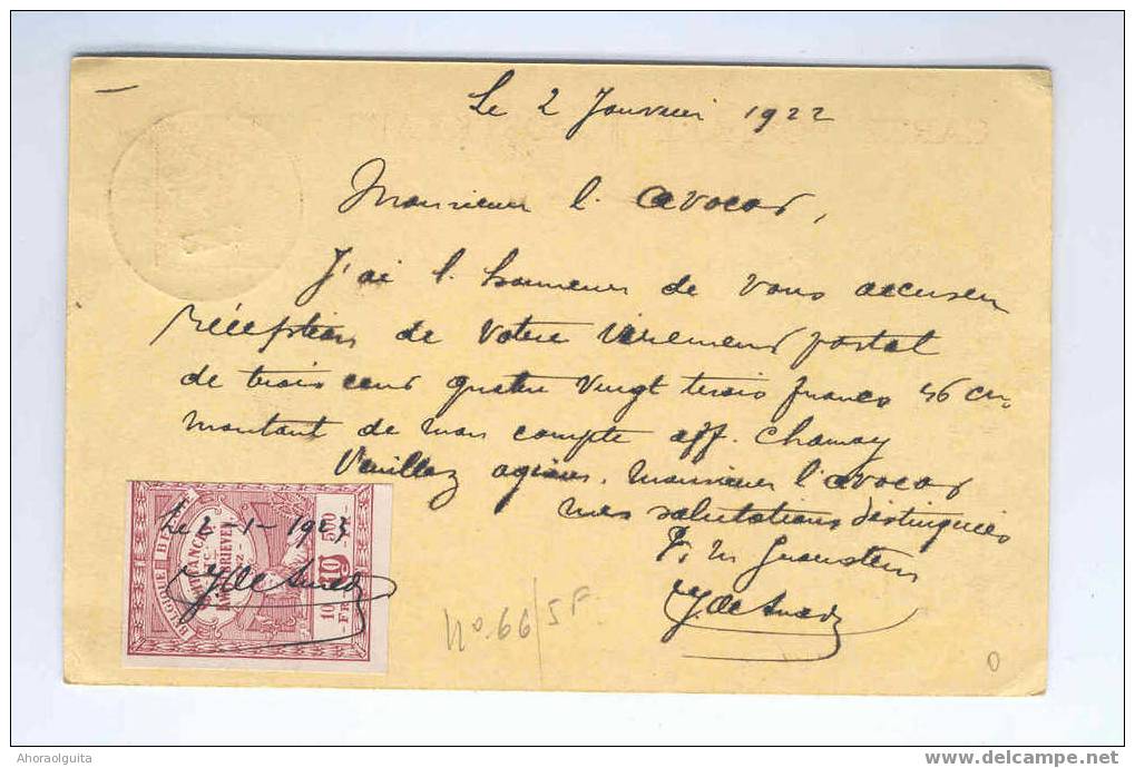 Entier Houyoux  SCHAERBEEK 2 1923 - Cachet Privé Notaire Groensteen - Timbre FISCAL Au Verso  --  4/864 - 1922-1927 Houyoux