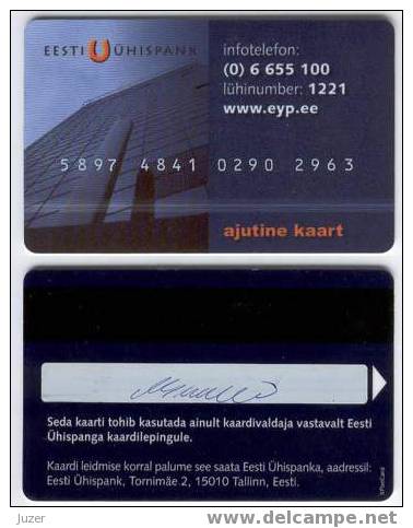 Estonia: Debit Interim Card From Uhisbank - Credit Cards (Exp. Date Min. 10 Years)