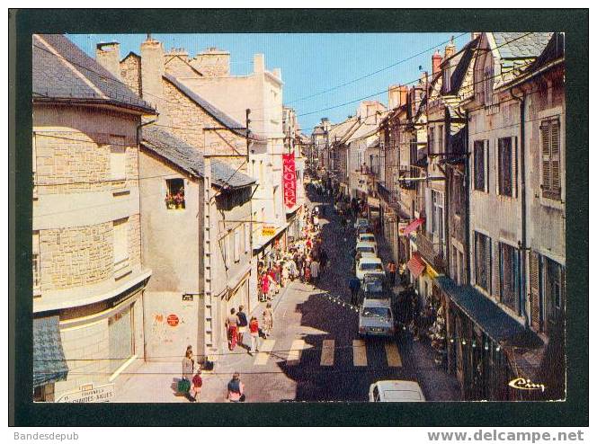 CPSM - Saint Chély D' Apcher - Rue TH. Roussel ( CIM - Collection Lib. Pignide - Animée Commerce Automobile) - Saint Chely D'Apcher