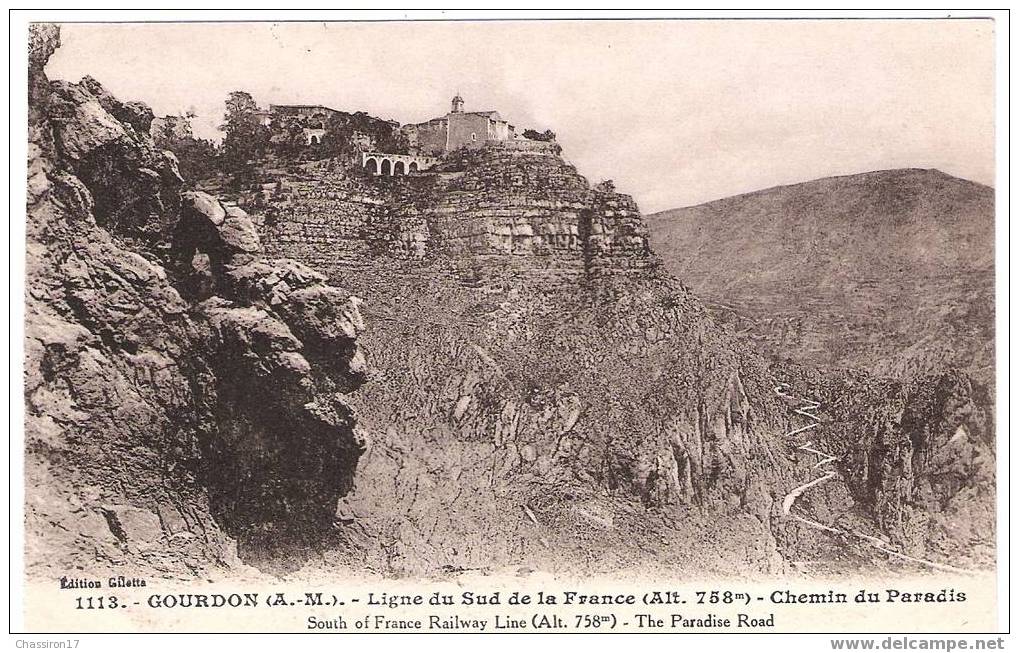 06 - GOURDON - Ligne Du Sud De La France (Alt. 758m) - Chemin Du Paradis. - Gourdon