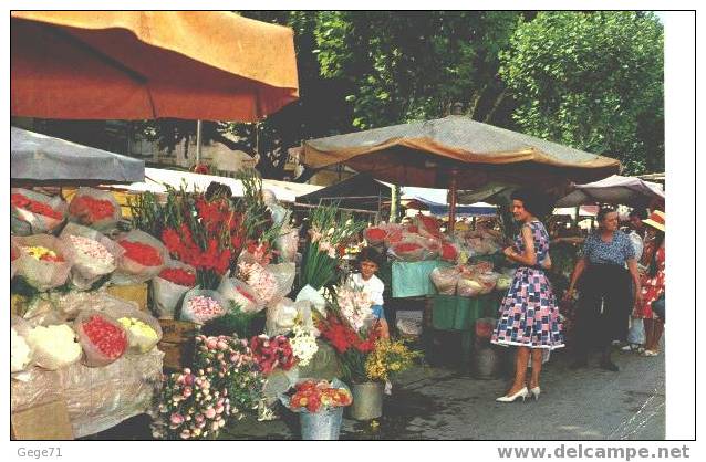 Nice - Le Marche Aux Fleurs Voyagee 1963 - Markets, Festivals