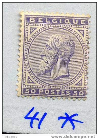 Belgique 41* Neuf  Charnière  50c Violet   Cote 400 Euros - 1883 Léopold II