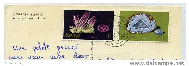 MINERAUX / AMETHYST / AGATE / TIMBRES SURCARTE POSTALE / KENYA - Eilanden