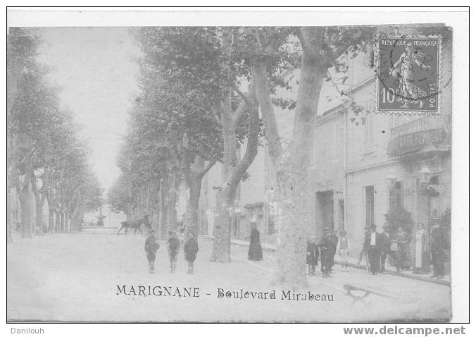 13 //BOUCHES DU RHONE /  MARIGNANE / Boulevard Mirabeau / ANIMEE /  (bistre Léger) - Marignane