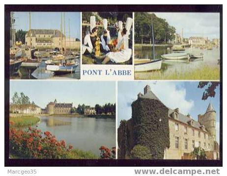 009692 Pont L' Abbé Un Coin Du Port Coiffe Château ...édit.jean N°24007 Multivue Cpsm - Pont L'Abbe