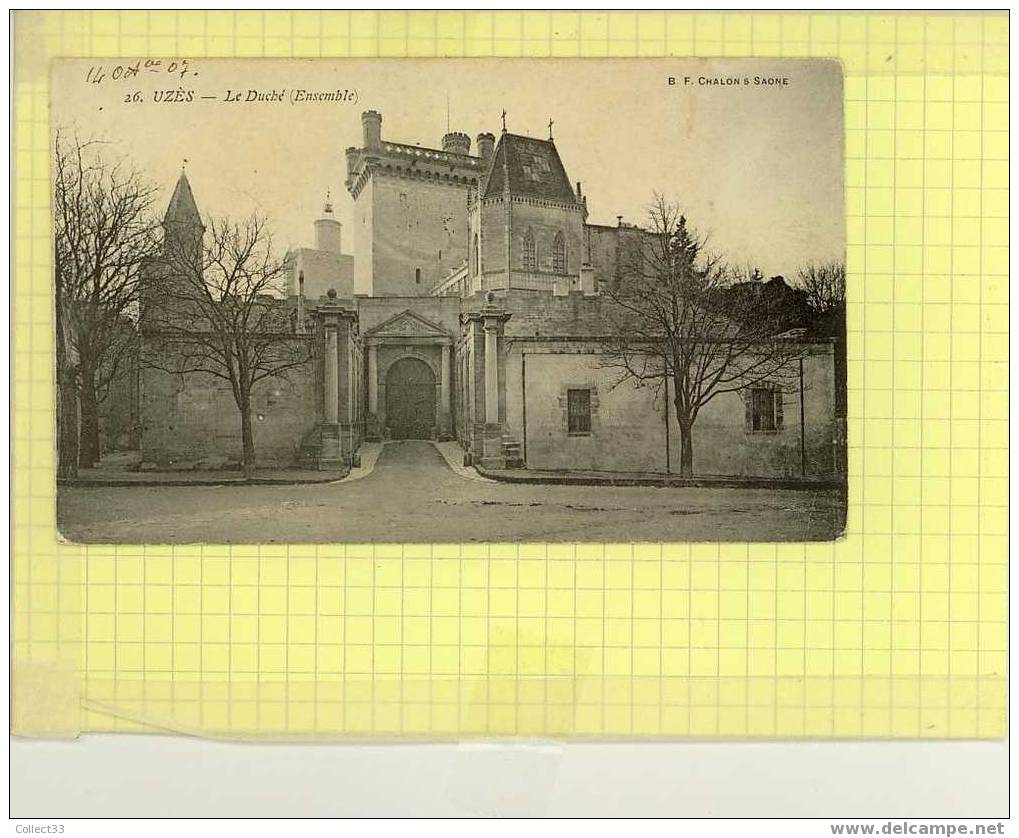 30 - Uzès - Le Duché (Ensemble) - CPA 1907 - Ed BF N° 26 - Uzès