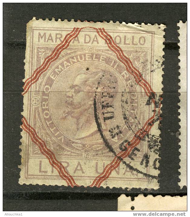 ERINOPHILIE/VIGNETTES/LAB ELS/AUFKLEBER/ETICHETTE/E TIQUETAS/  FISCAL ITALIA VITTORIO  EMANUELE II ROI MARCA DA BOLLO  T - Revenue Stamps