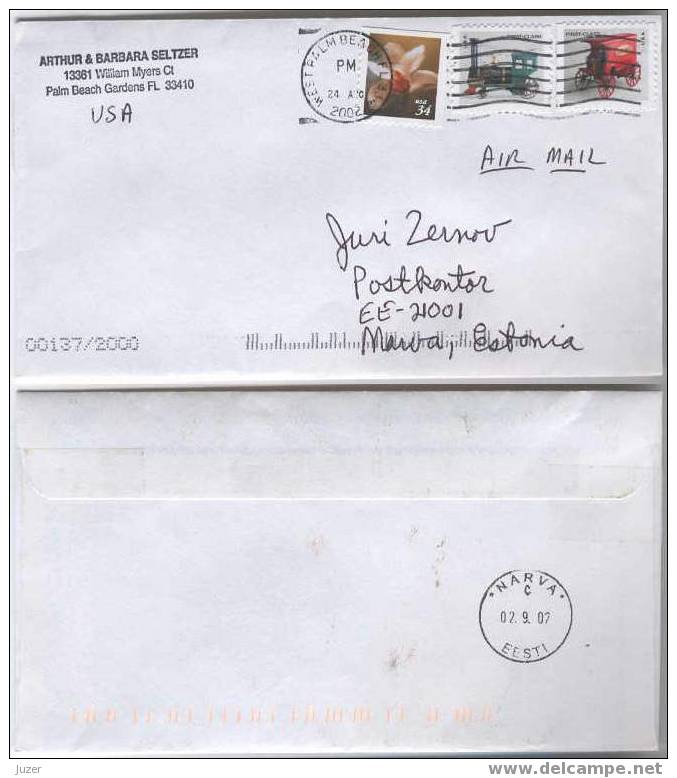 Cover From USA To Estonia (18) - Cartas & Documentos