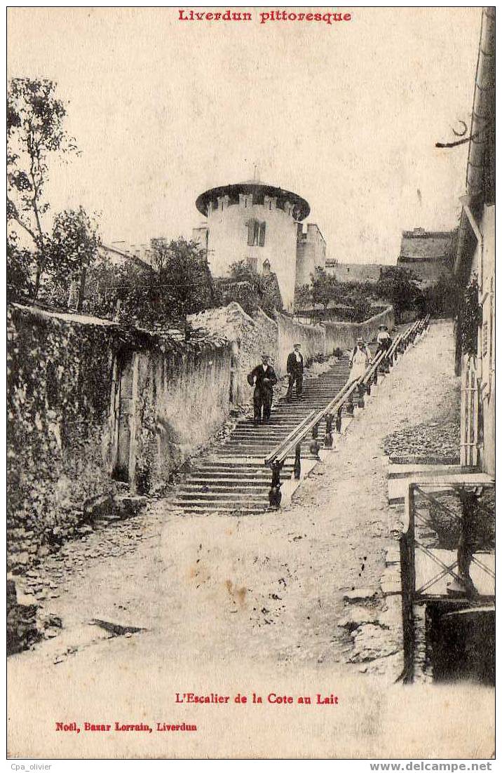 54 LIVERDUN Escalier De La Cote Au Lait, Animée, Ed Noel, Liverdun Pittoresque, 1915 - Liverdun