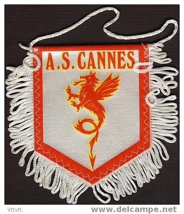 Football : Fanion De L'AS Cannes (10 Cm Sur 10 Cm) - Apparel, Souvenirs & Other