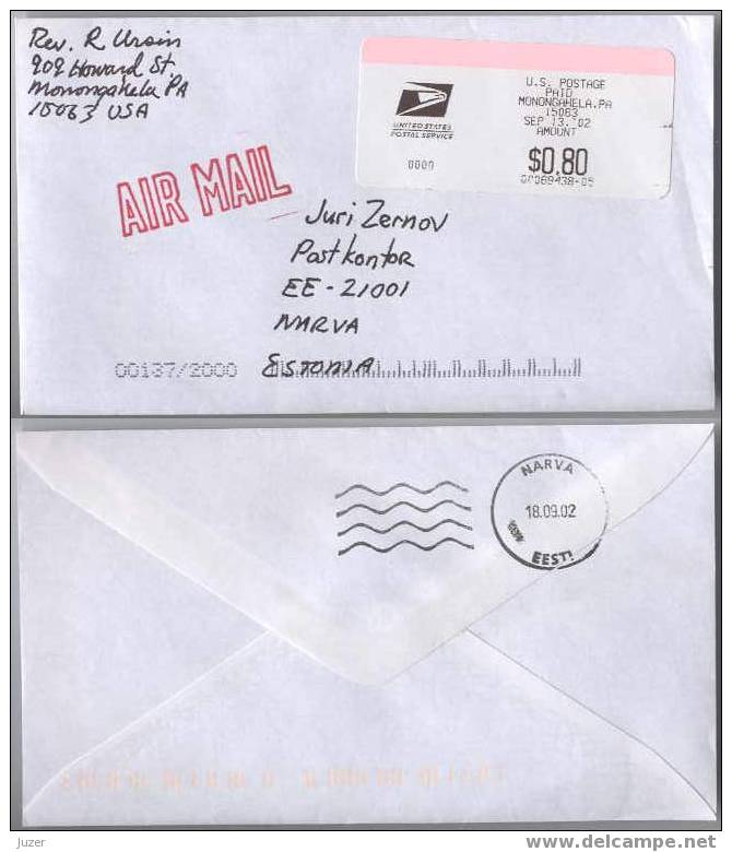 Cover From USA To Estonia (5) - Lettres & Documents