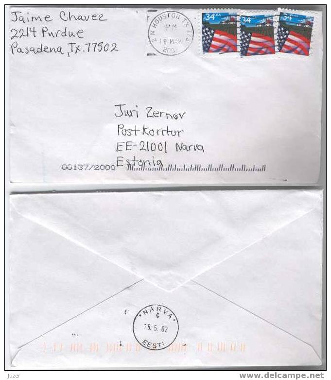 Cover From USA To Estonia (3) - Lettres & Documents