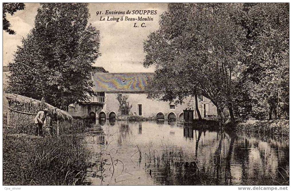 77 SOUPPES SUR LOING Bords Du Loing à Beau Moulin, Ed Coffin LC 91, 1923 - Souppes Sur Loing