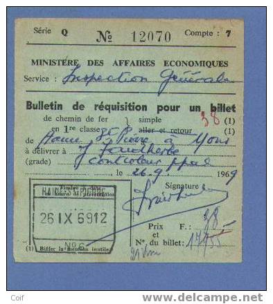 Stempel HAINE-ST-PIERRE Op "Vordering Voor Een Spoorkaartje / Bulletin De Réquisition Pour Un Billet De Chemin De Fer" - Other & Unclassified