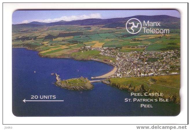 PEEL CASTLE St. Patrick`s  Isle Peel  ( Isle Of Man - Old And Rare Issue Magnetic Card - Code 5IOMA ) - Man (Isle Of)