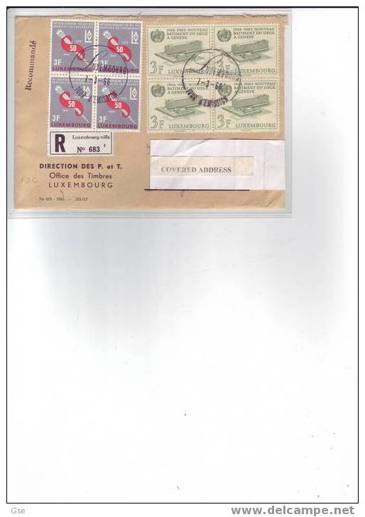 LUSSEMBURGO 1966 - FDC Raccomandata - Yvert 678 - 679(x 4) - Lettres & Documents