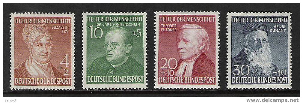 Duitsland Mi 156-59 Jaar 1952 Postfris (MNH) Zie Scan Cote 130 Euro - Ungebraucht