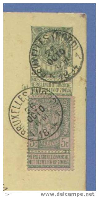 68 Op Entier Met Cirkelstempel BRUXELLES (NORD) 1 Op 26/10/1894 Naar Amsterdam (Nederland) - 1894-1896 Expositions