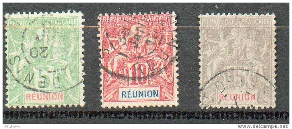 REU 92 - YT 46 à 48 Obli - Used Stamps