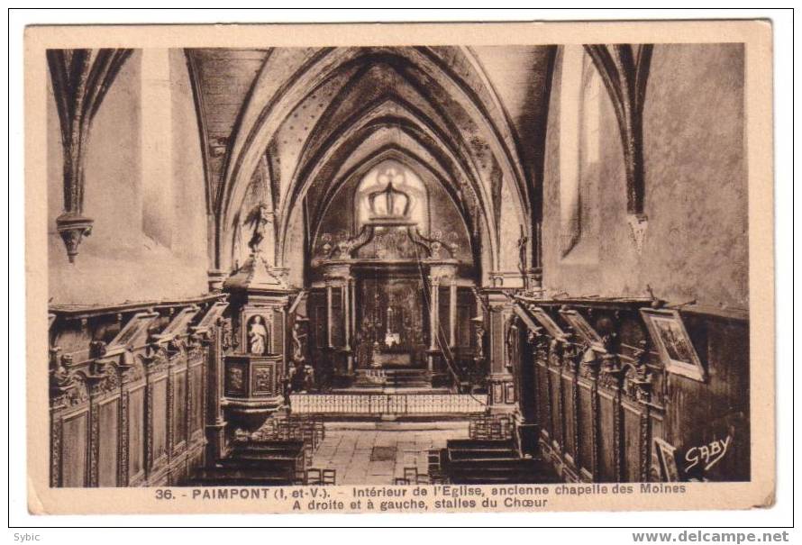 PAIMPONT - Intérieur De L'église ,ancienne Chapelle Des Moines - Paimpont
