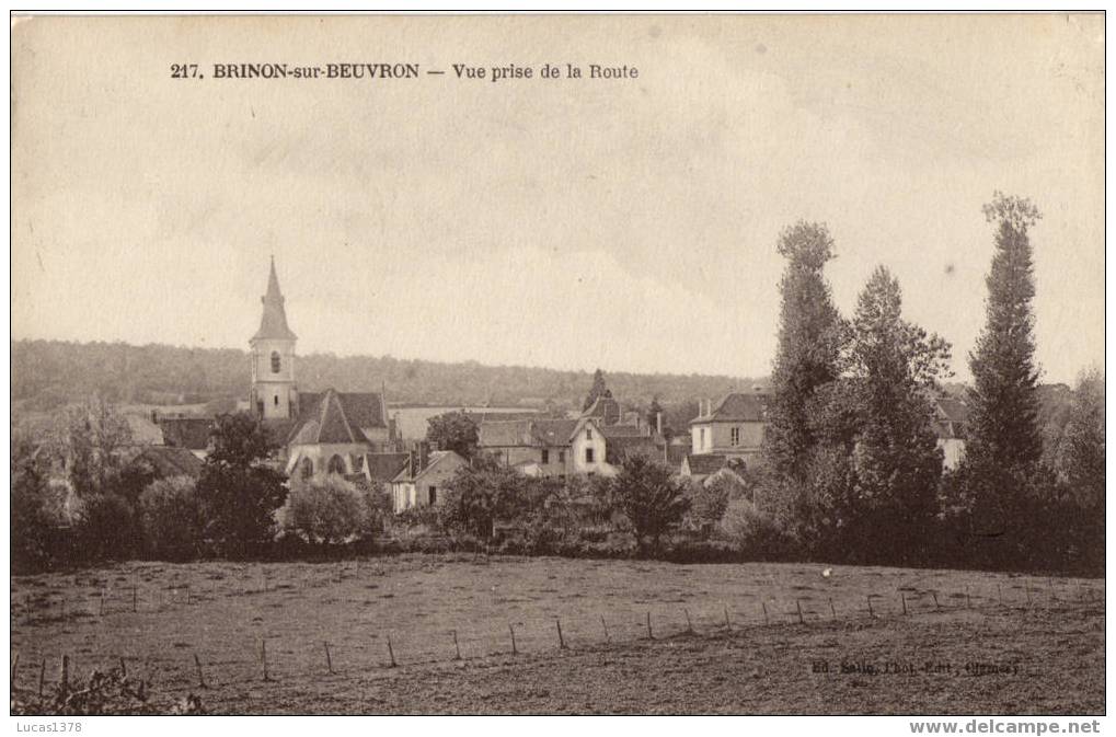 58 / BRINON SUR BEUVRON / VUE PRISE DE LA ROUTE / RARE + - Brinon Sur Beuvron